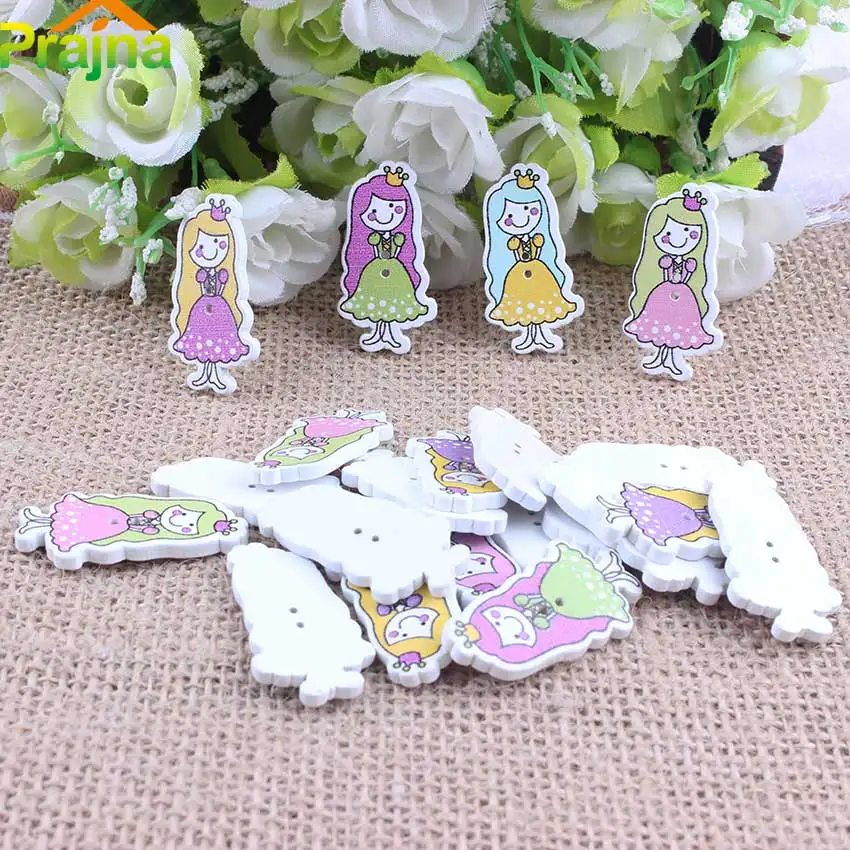 

ZOTOONE 1-150PCS Multicolor Children Buttons Pattern Folding Cute Girls Wooden Decorative Buttons For Craft Sewing Scrapbooking