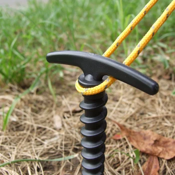 

10pcs Outdoor Ultralight Camping Tent Stakes Pegs Pins Plastic Nylon Screw Spiral Nails Awning Trip Kit