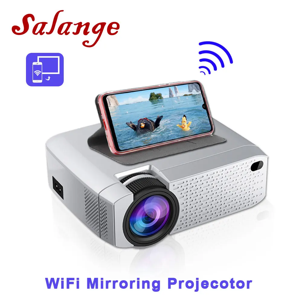 

Salange P40W Mini Projector for iPhone,HDMI,VGA,3500 Lumens,Wireless Sync Display For mobile Phone,LED Beamer for Home Theater