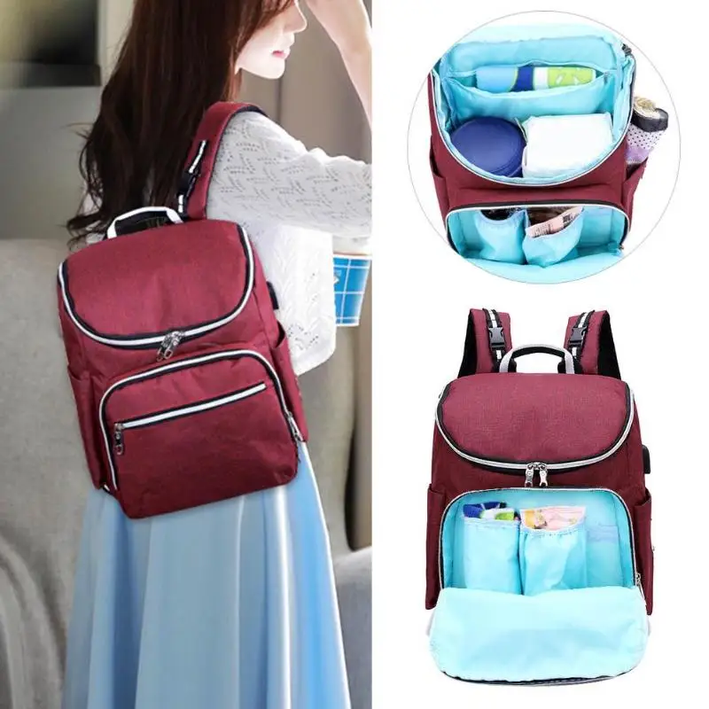 

Women Mummy Oxford Cloth Backpacks Zipper Large Capacity Travel Purse Shoulder Handbags baby Diaper Bags Mummy Maternity bag