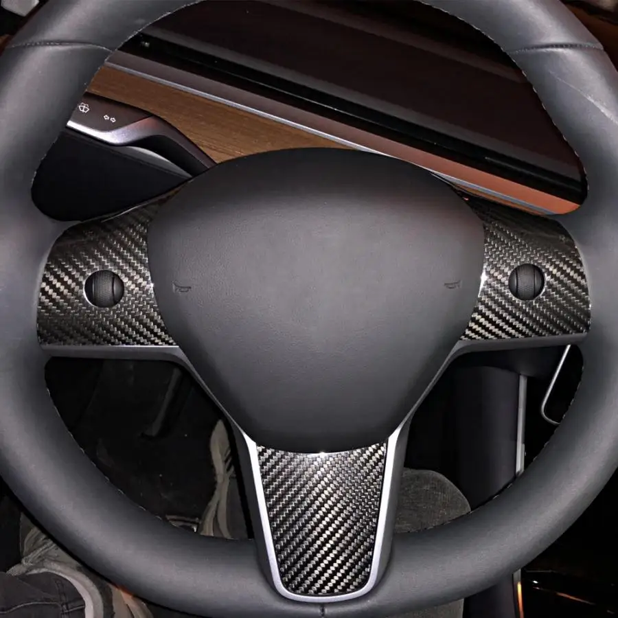 

3 in 1 Steering Wheel Button Decorative Cover Trim Cover for Tesla Model3 2017 2018 2019 Steering Wheel Buttons Sticker