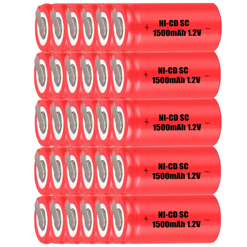 

Lowest price 30 piece SC battery 1.2v batteries rechargeable 1500mAh nicd battery for power tools akkumulator