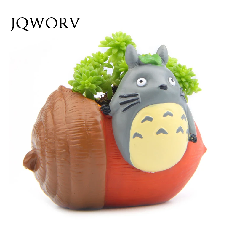 

JQWORV Creative Totoro Flower Pot Resin Flowerpot Succulent Plants Planter Pot Mini Maceteros Home Garden Decoration planting