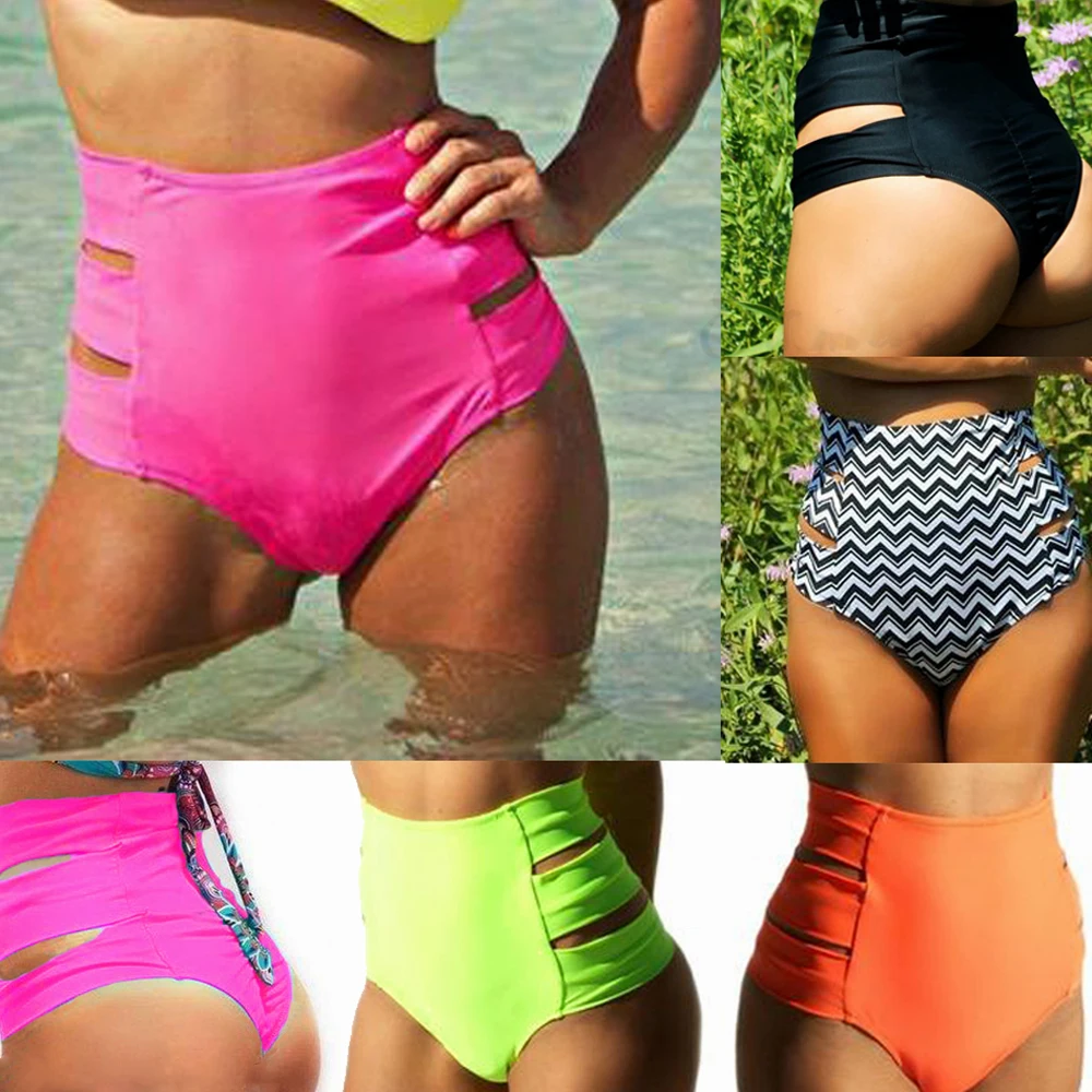S-XL Wholesale High Waist Women Bikini Bottom Shorts Elactic Women Swimwear Bottoms 5 Color Bathing Suit Beachwear Thong Shorts bikini sets for women