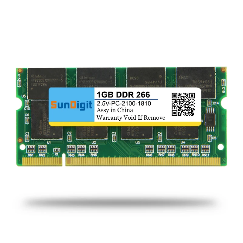 Бренд SunDigit ноутбук Память RAM DDR 400 МГц 333 266 МГц PC-3200 1GB 512MB для Тетрадь Sodimm Memoria совместим с DDR1