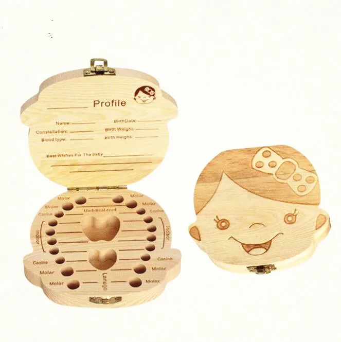 

Box For Tooth Organizer Wooden Box Save Milk Teeth Box Storage Teeth Gift