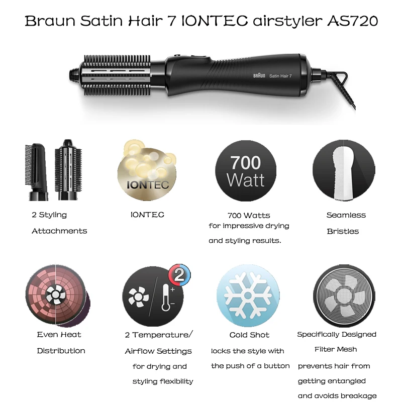 vlam blok Vader Braun Air Styler 3 In 1 Satin Hair 7 As 720 Curling Straightening Irons  Care Styling Tools Accessories Curler Dryer Combs - Styling Accessories -  AliExpress