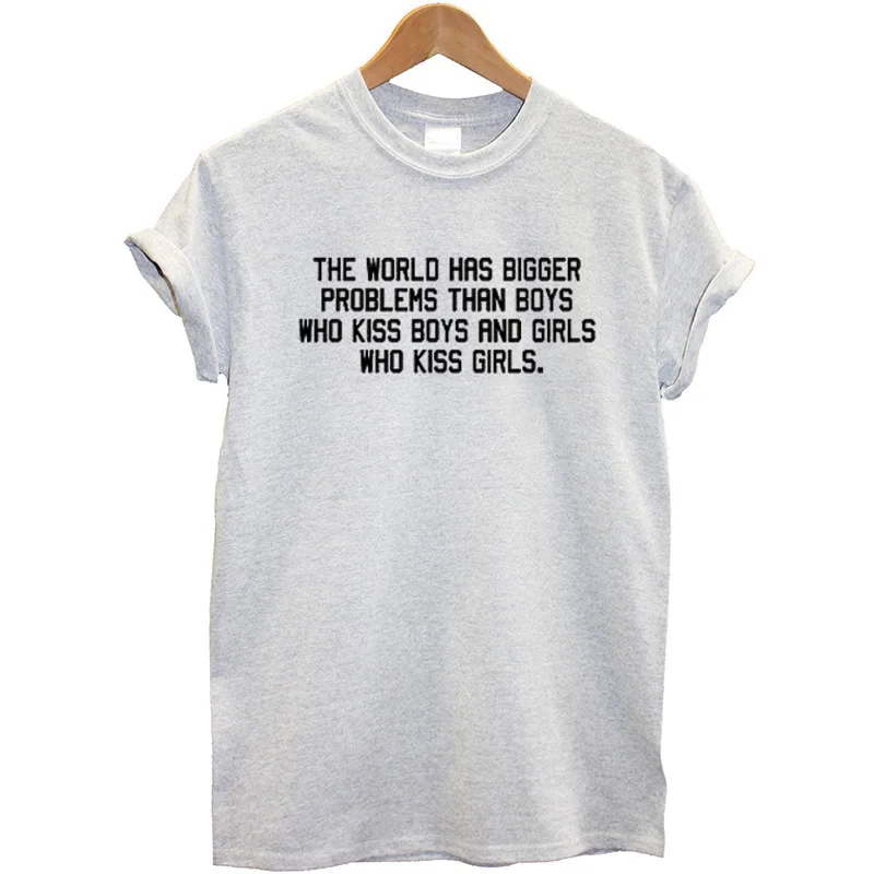 Футболка для мальчиков с надписью The World Has More Problems Than Boy Who Kiss Женская забавная