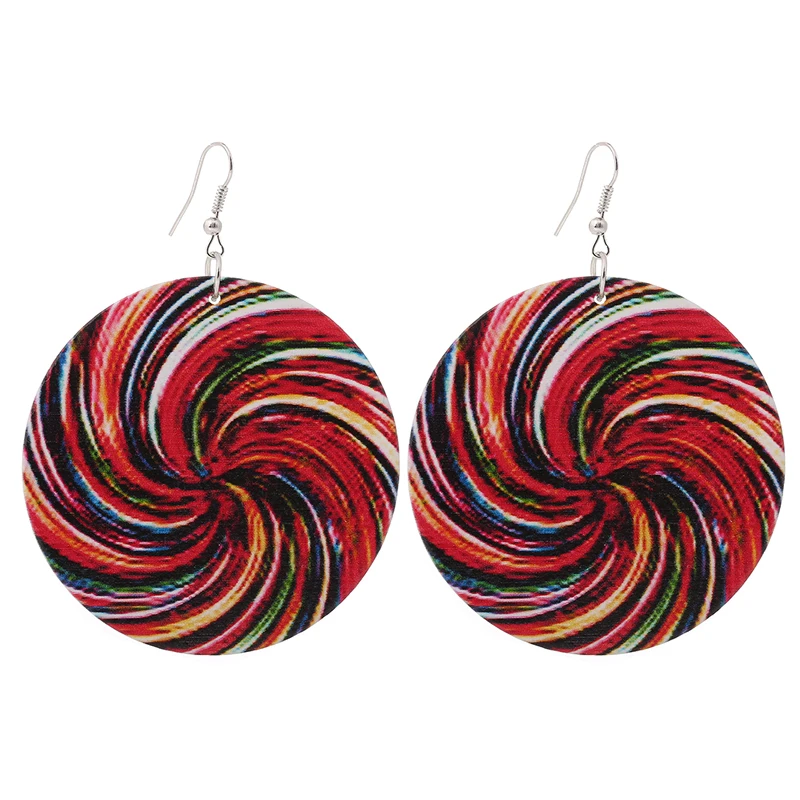 

Qiaohe 1 Pair Good Quality Wood Earrings African Woman Wooden Brincos Candy Pendant 6cm/2.36'' E289