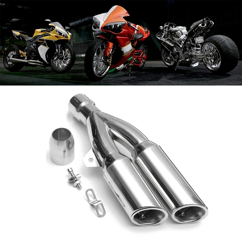 

Motorcycle Exhaust Muffler Pipe Universal 51mm Stainless Steel Motorbike Modified Escape Motor Exhaust Tip Pipe With DB Killer