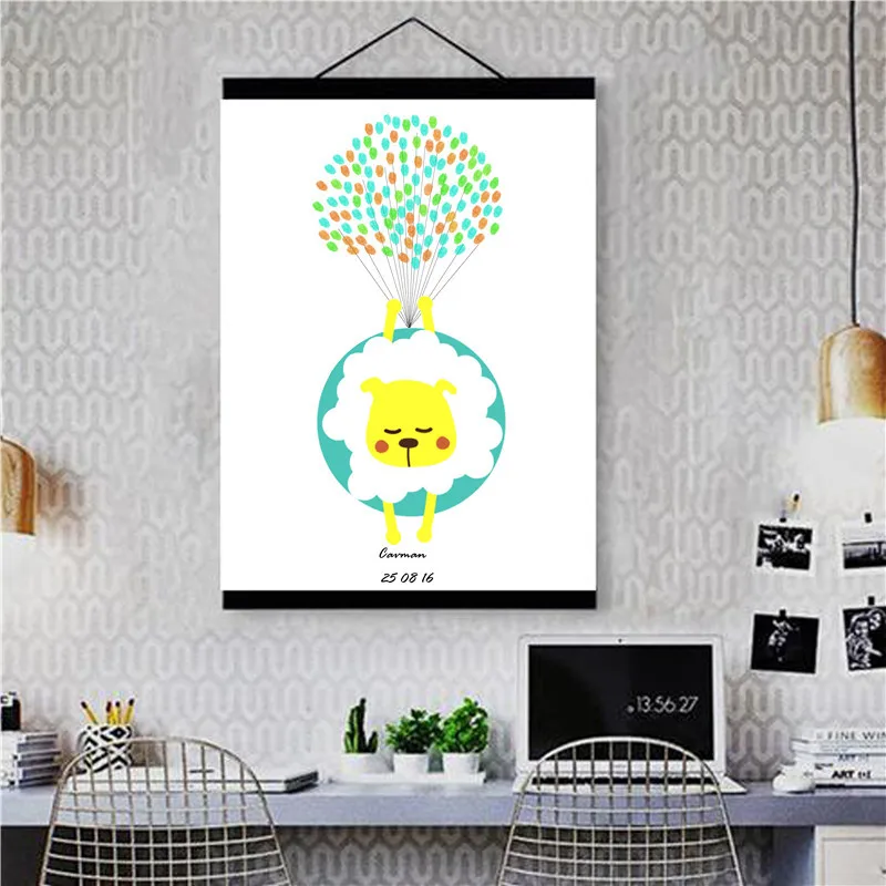 HAOCHU Personalized Fingerprint Canvas Painting Guest Book DIY Dog Animal Sweet Birthday Event Party Creative Anniversary Decor | Дом и сад