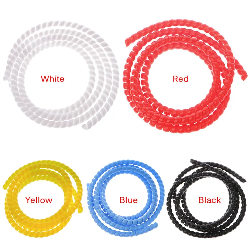 

1m Spiral Wire Organizer Wrap Tube Flame Retardant Cable Sleeve Colorful Cable Casing Cable Sleeves Winding Pipe 10mm/14mm