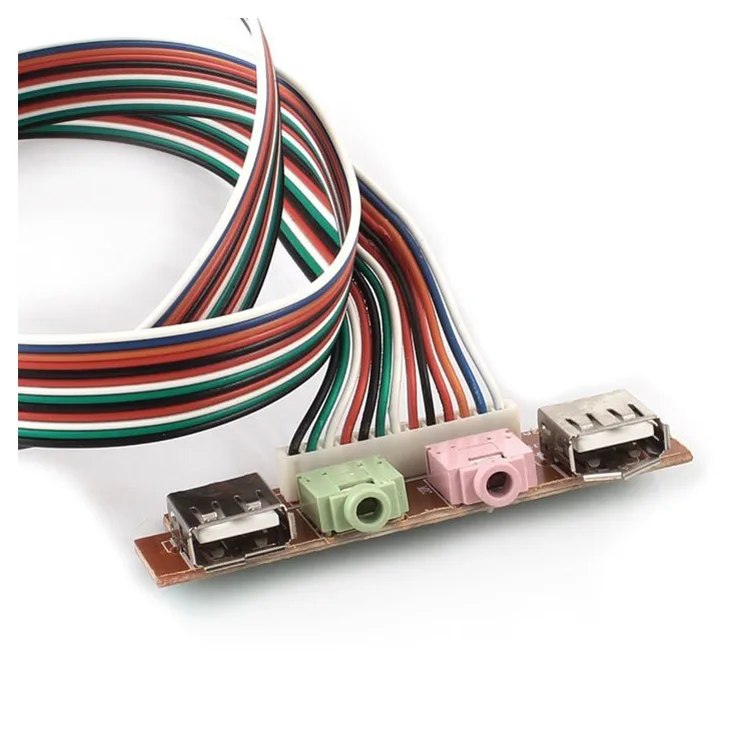 

HOT-PC Computer USB Port Audio Headset Microphone Cable Support Front Panel