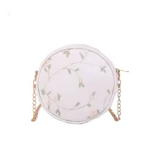 Женская сумка с дикими вышитыми цветами, круглая маленькая сумка на плечо, модная женская сумка через плечо с кисточкой, женская сумка-мессенджер# N