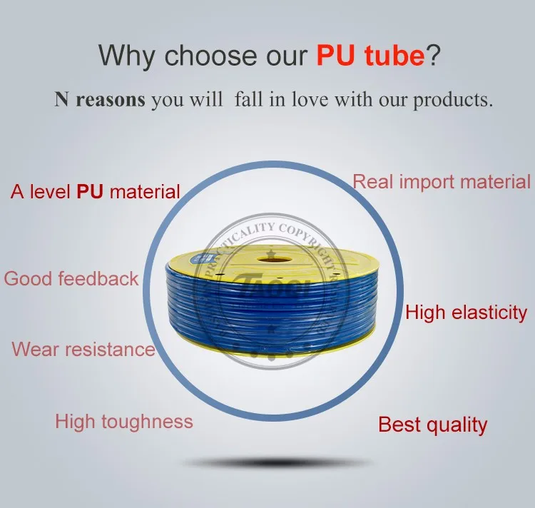 1 м ПУ трубка 6*4 мм воздушный шланг пневматический шланг полиуретановая трубка OD 6 мм ID 4 мм для компрессора Высокое качество Пневматические детали