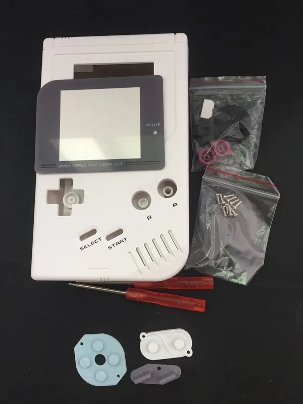 White Full Set Classic Housing Shell Case Cover Repairt Parts For Gameboy Gb Game Console For Gbo Dmg Gbp W Buttons Screwdriver Aliexpress