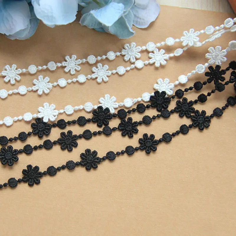 15 Yards White Black Color Beautiful Embroidery Lace Trim for Bridal Wedding Gown Costume design | Дом и сад