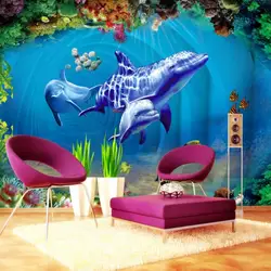 Прямая поставка Colomac стены Бумага дети 3D подводный мир мечтательный для стенная роспись для детской комнаты обои Papel pintado де сравнению