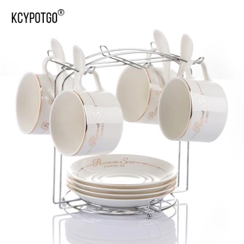 

Top-grade Tea Cup And Saucer Set Chinese Ivory Ceramic Coffee Cups Set Ceramic Advanced Porcelain Cup for Wedding Gifts