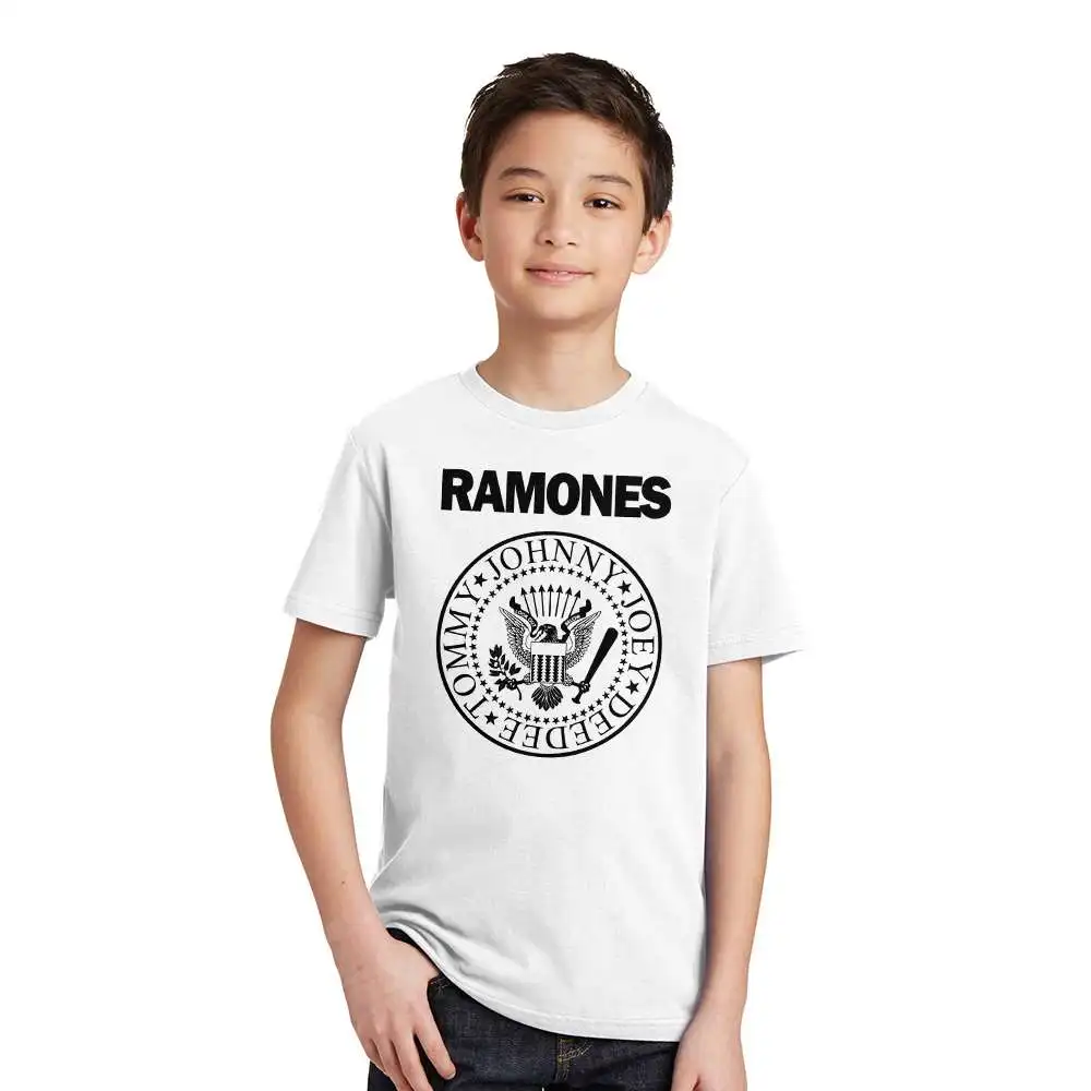 Summer 2017 punk rock T shirt Children Tops Tees Short sleeve o neck Kids summer T-shirt RAMONES printed Top Boys Girls 2-12Y Summer 2017 punk rock T shirt Children Tops Tees Short sleeve o neck Kids summer T-shirt RAMONES printed Top Boys Girls 2-12Y