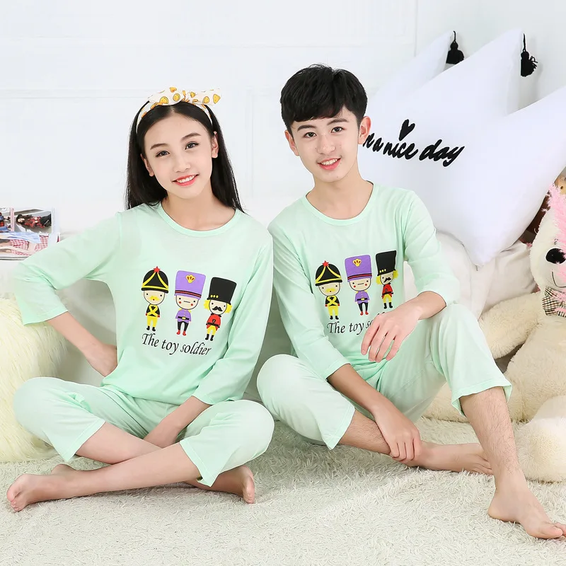 Новые детские пижамы комплекты одежды с героями мультфильмов и короткими рукавами пижамы для маленьких девочек одежда для сна для мальчиков пижамы для подростков, одежда для сна
