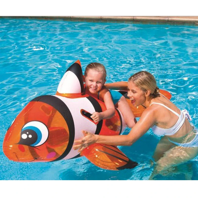 157*94cm Kids Inflatable The fish Pool Floats Buoy Swimming Air Mattress Floating Island Toy Water Boat Pontoon Summer Fun