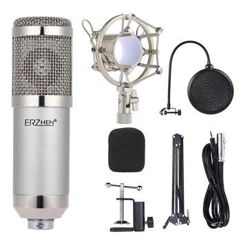 

Professional Studio Broadcasting Recording Condenser Microphone Mic Kit Set 3.5mm with Adjustable Suspension Stand