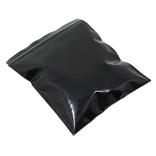 100 шт черные Упаковочные пакеты для хранения с замком-молнией, Самоуплотняющиеся упаковочные мешочки многоразовые закрывающиеся Ziplock, посылка для мелочей