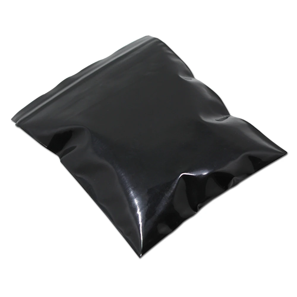

100Pcs Black Zip Lock Storage Packaging Bags Self Seal Zipper Packing Pouches Resealable Ziplock Sundries Package Bags