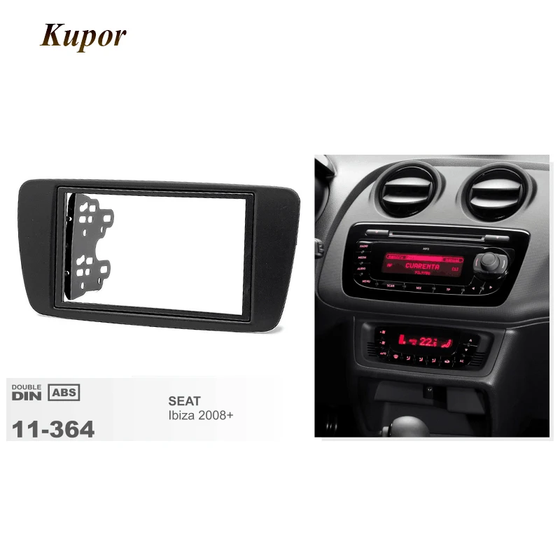 Double DIN Oval Black Facia Fascia for Ford Car Radio CD Stereo Fitting Kit