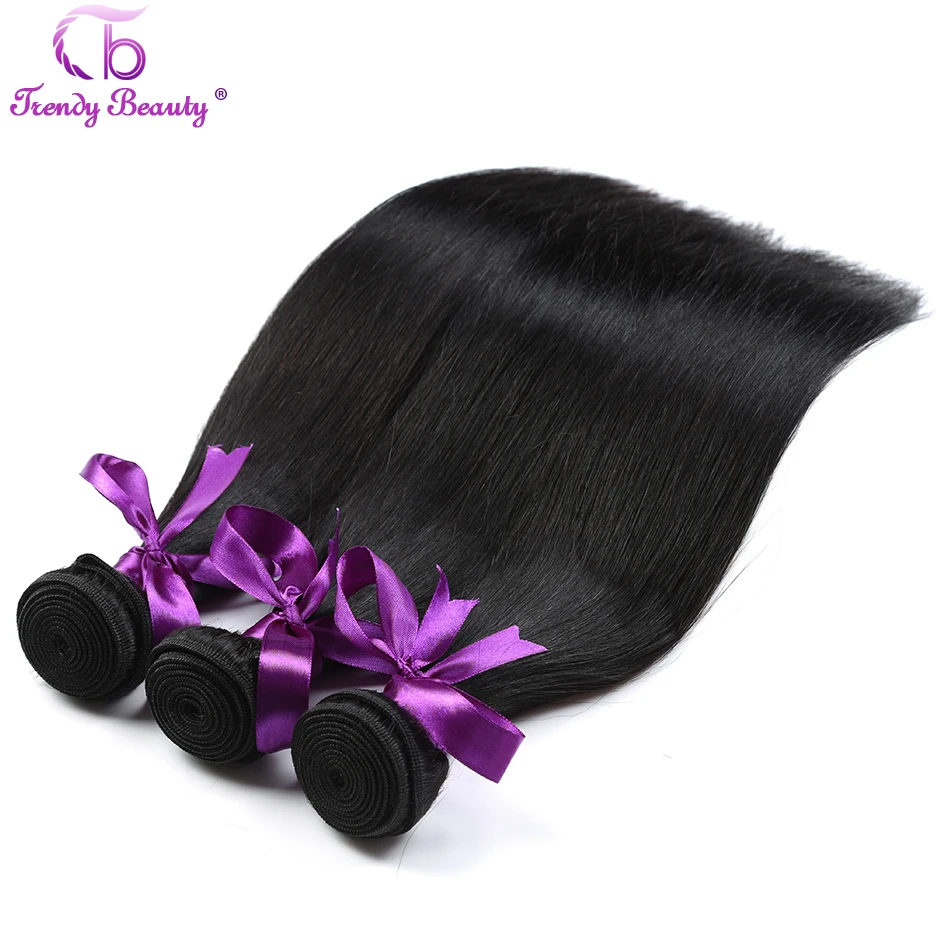

3 Bundles per lot Brazilian Straight hair 100% human hair bundles 8 to 26 inches color #1b double weft Trendy Beauty hair