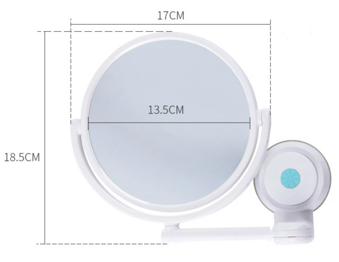 NarwalDate Современная дрель- Ванная комната зеркала косметическое зеркало для макияжа бритья зеркала стены всасывания в комплекте со складывающейся рукояткой и продлить круглый аксессуары для ванной комнаты