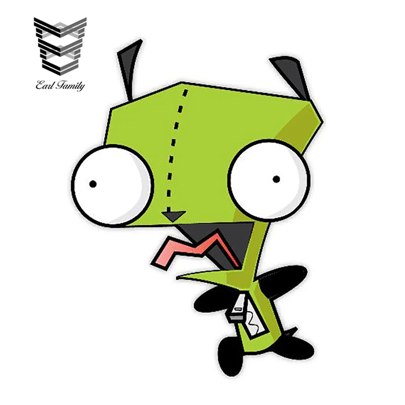

EARLFAMILY 13cm X 9.8cm Car Stickers Invader Zim GIR Decal Fun Car Styling Vinyl Graphic for Car Door Window Bumper Laptop Decor