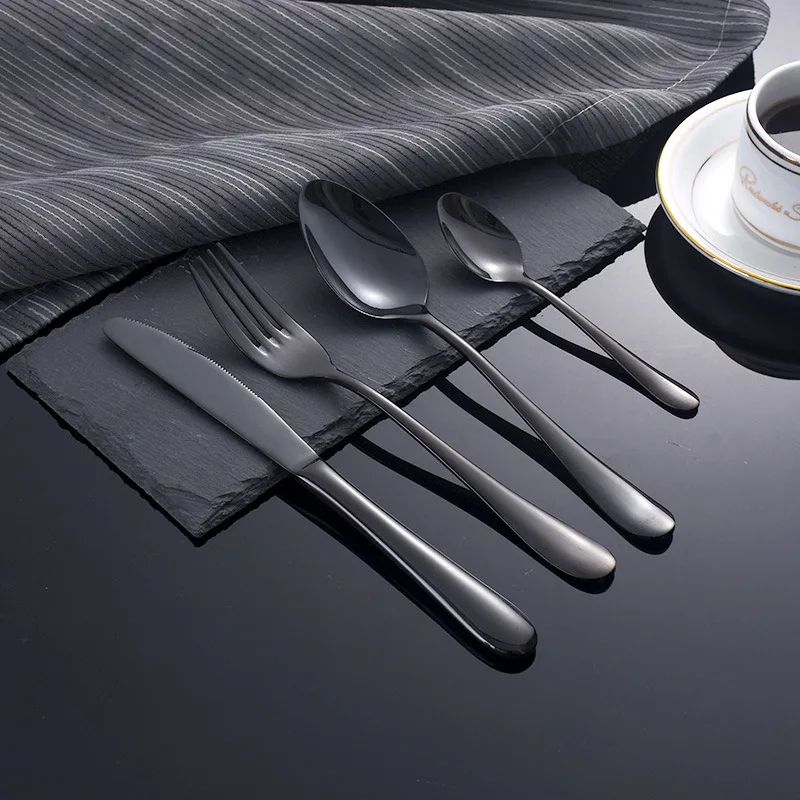 

Gold Tableware Set Stainless Steel Cutlery 4 Gold Cutlery Knife Cutlery Silver Knife Dinner Frames and exhibits European style