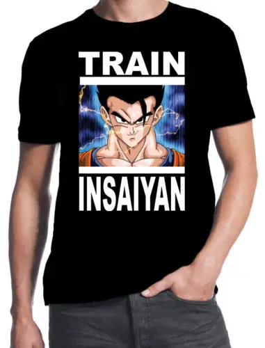 Train insaiyan Dragon Ball Z Gym Weights working Gohan черная футболка Аниме Манга Бесплатная доставка