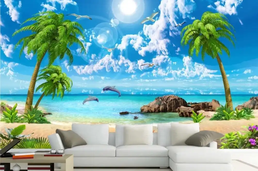 Paisaje papel personalizar mar Coco beach 3D fondos de pantalla para