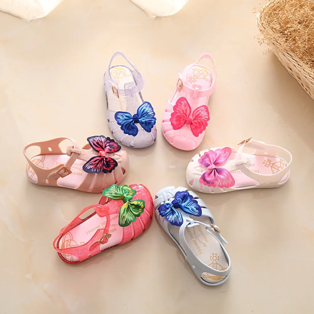 2017 Princess Sandals Mini Jelly Girls Sandals Shoes Bows sandals Baby