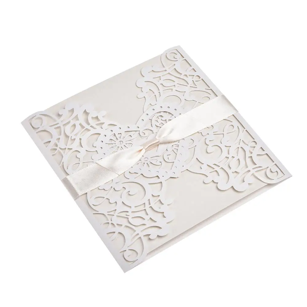  2018 Hot 10PCS European Style Elegant Delicate Carved Lace Wedding Party Invitations Cards Wedding  - 32902877262