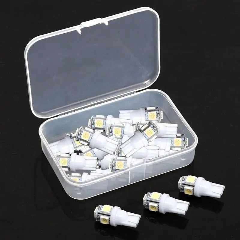 

2/10/20/40PCS 12V LED Bulb 5 SMD LED T10 W5W 194 Bulbs for Car Auto Wedge Taillight Clearance Lights Decorative Reading Lamps