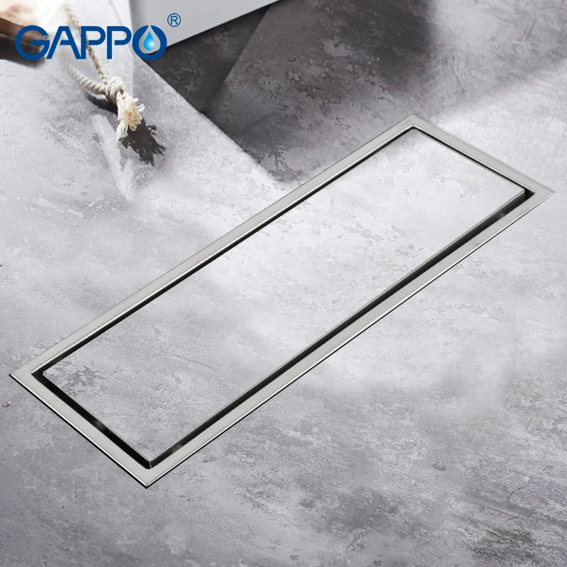 

GAPPO Drains Stainless Steel Recgangle Bathroom Floor Waste Drains Shower Drain Strainer Anti-odor Ater Drains Strainer Stopper