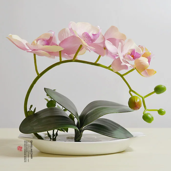 

Foreign high-end simulation silk flower High simulation flowers bonsai ceramic bonsai TC176 fresh four-color optional