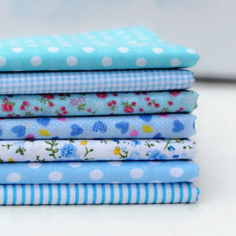 

Blue Series 7pcs/lot Cotton Patchwork fabric Cotton Cloth DIY Sewing Scrapbook Cloth fabric Fat Quarters cotton fabric