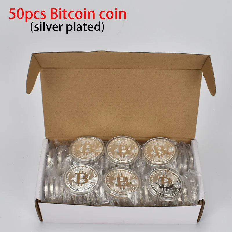 Hot 50pcs/Lot Bitcoin coin BTC Bit Metal Coin For Souvenir-1