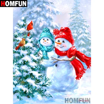 

HOMFUN Full Square/Round Drill 5D DIY Diamond Painting "Snowman bird" Embroidery Cross Stitch 5D Home Decor Gift A09506