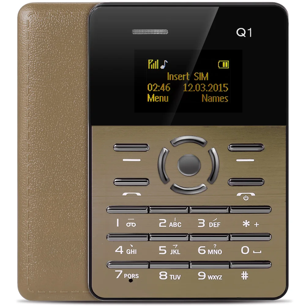 

AIEK\AEKU Q1 1.0 inch Ultra-thin Card Phone FM Audio Player Sound Recorder Calendar Calculator AEKU Q1