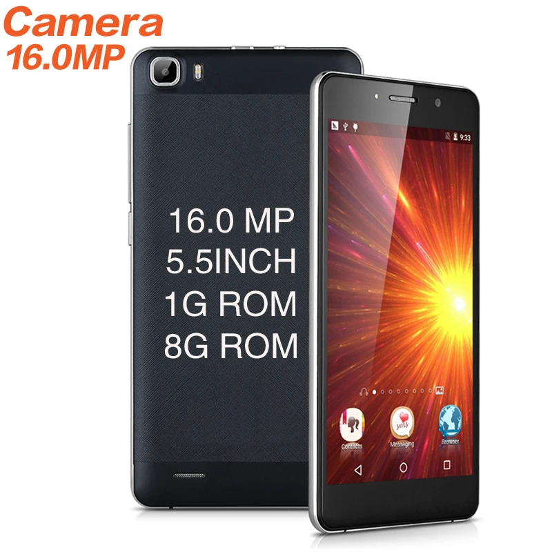 Y2017 мобильного телефона 16mp телефон камеры 5.5 дюймов экран MTK6580 4 ядра Android 5.1 Dual Sim