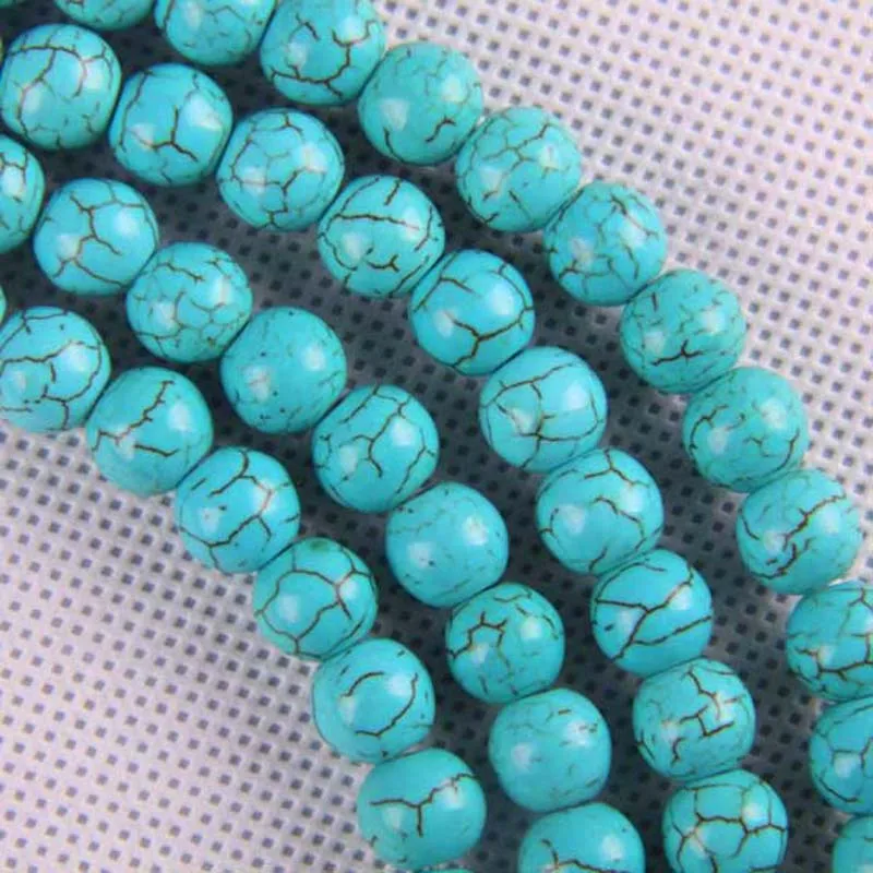 10 мм синие круглые бусины Howlite нить 16 дюймов ювелирные изделия для женщин