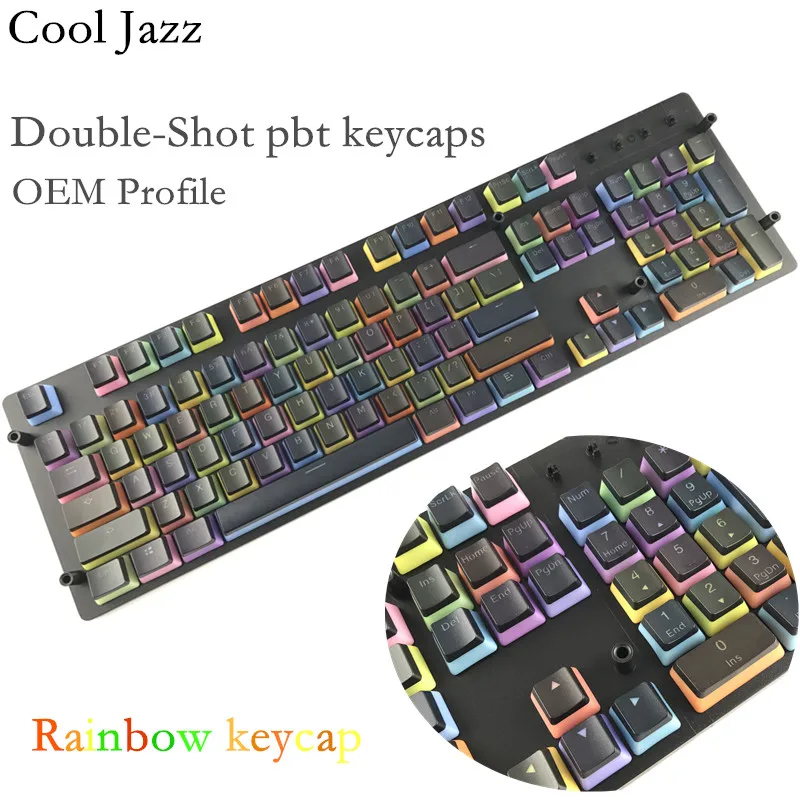 Крутой Джаз с подсветкой двойной кадр Радужный градиент PBT pudding Keycap OEM профиль