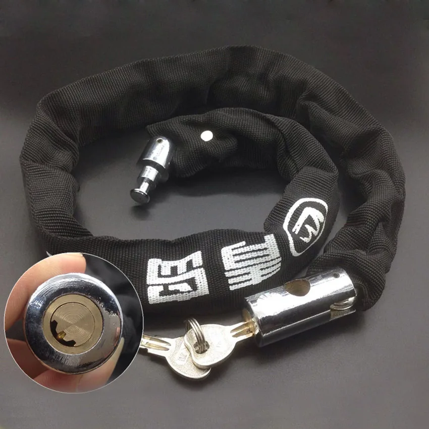 

Cycling Bike lock 0.9/1.1M Anti-theft Black Steel Bicycle Chain Mountain Bike Electric Motorcycle Chain Lock