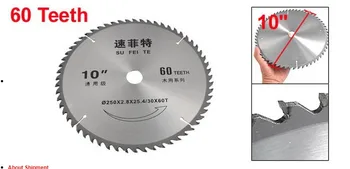 

Silver Tone Alloy 60 Teeth 250mm Cutting Dia Saw Blade for Carpentry